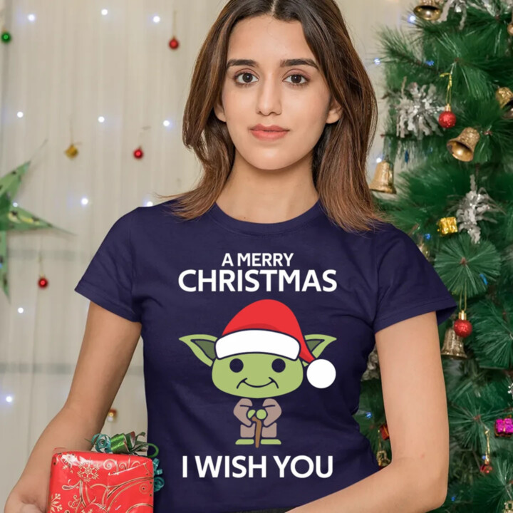 A merry christmas I wish you  - dámské tričko s potiskem