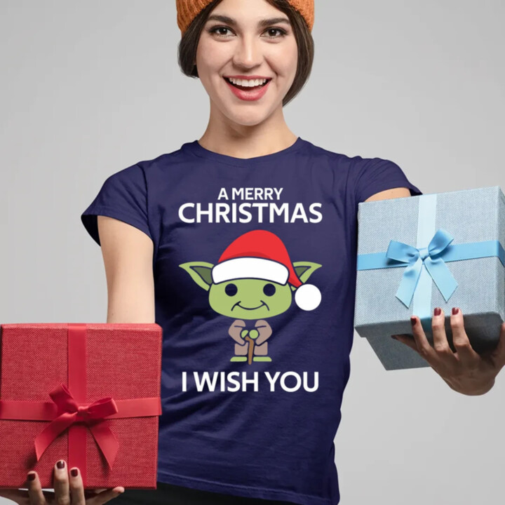 A merry christmas I wish you  - dámské tričko s potiskem