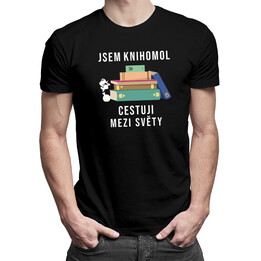 Jsem knihomol cestuji mezi světy - pánské tričko s potiskem