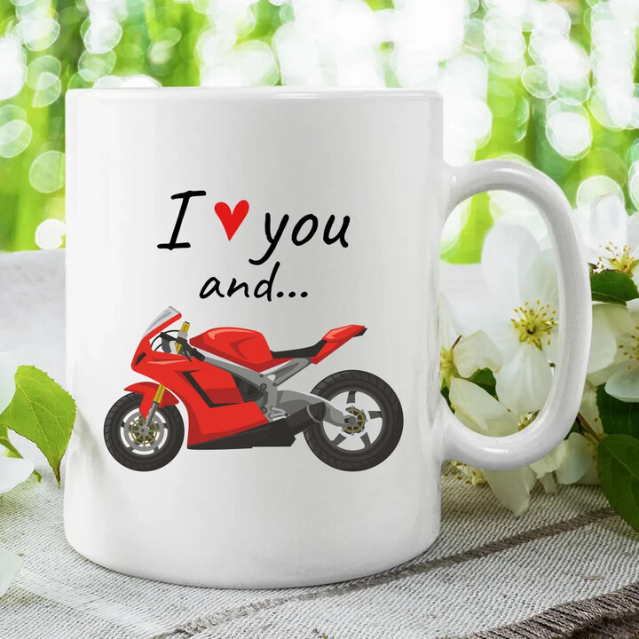 I love you and... - motocykl - hrnek s potiskem