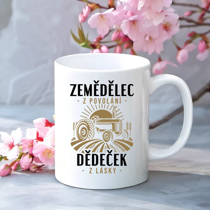 Zemědělec z povolání, dědeček z lásky - hrnek s potiskem