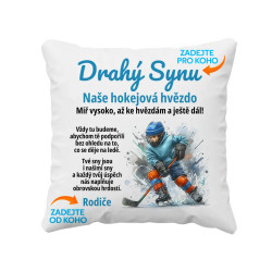 Drahý ... má (naše) hokejová hvězdo - polštář s potiskem - personalizovaný produkt