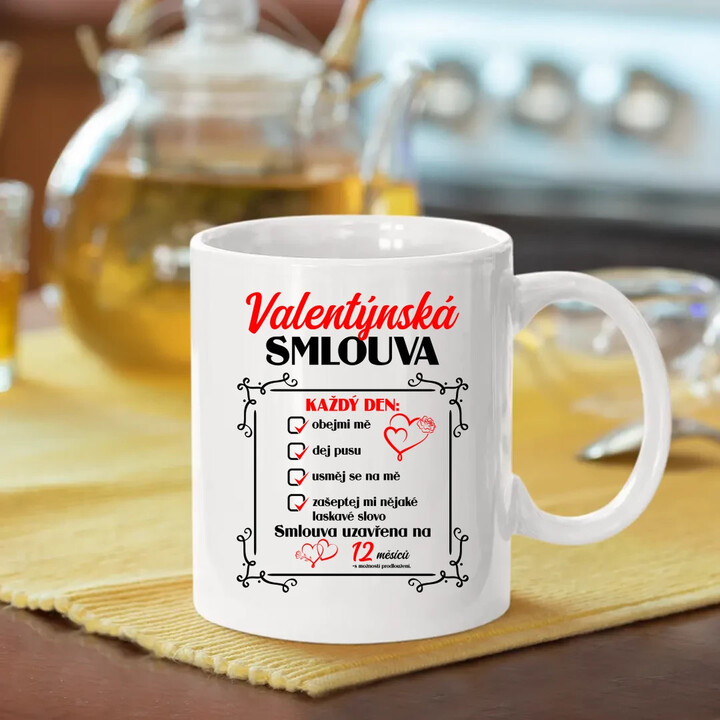 Valentýnská smlouva - hrnek s potiskem