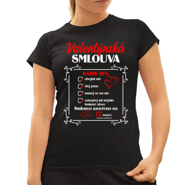 Valentýnská smlouva  - dámské tričko s potiskem