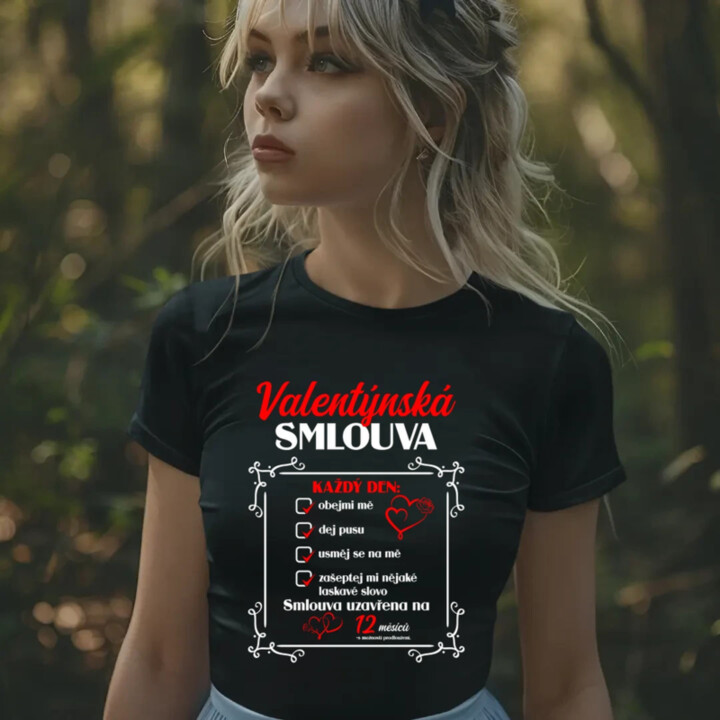 Valentýnská smlouva  - dámské tričko s potiskem
