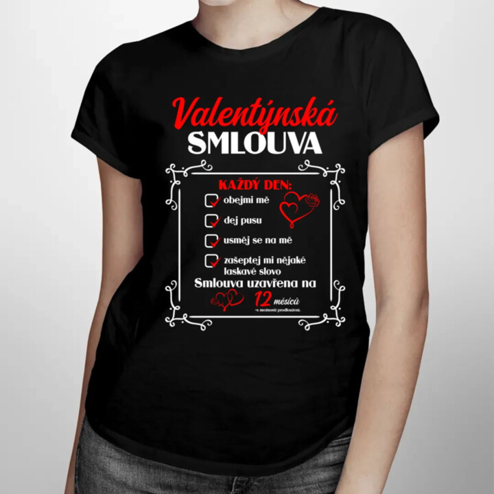 Valentýnská smlouva  - dámské tričko s potiskem
