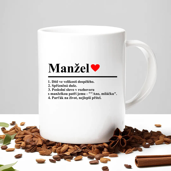 Manžel - slovníková definice - hrnek s potiskem