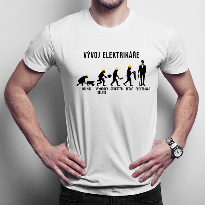 Vývoj elektrikáře - pánské tričko s potiskem