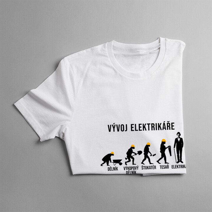 Vývoj elektrikáře - pánské tričko s potiskem