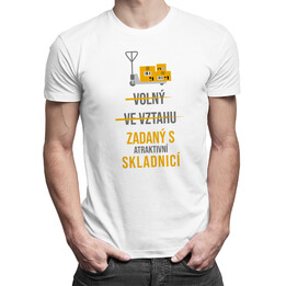 Zadaný s atraktivní skladnicí - pánské tričko s potiskem