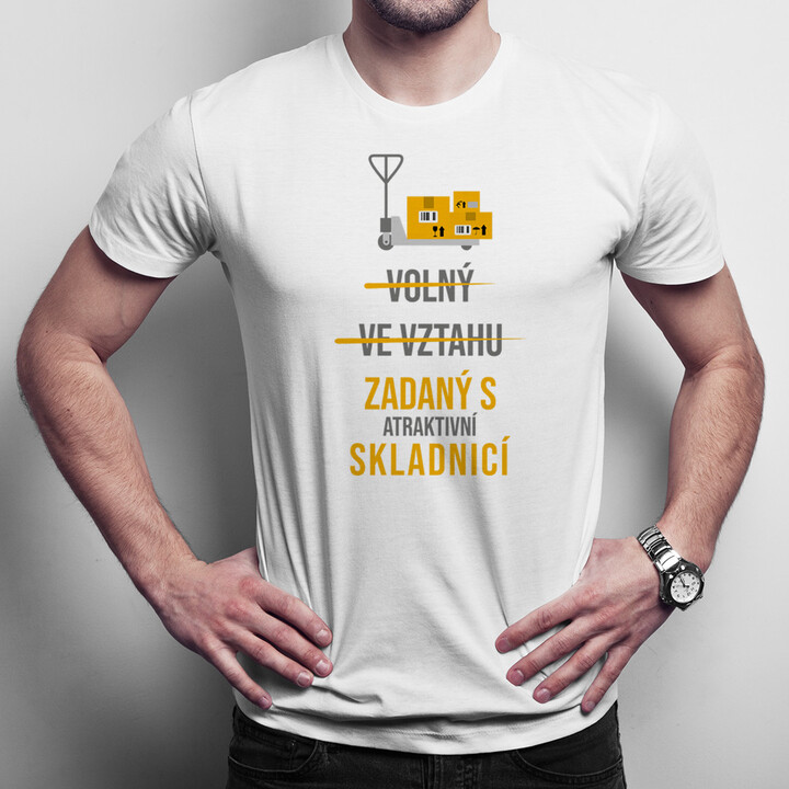 Zadaný s atraktivní skladnicí - pánské tričko s potiskem
