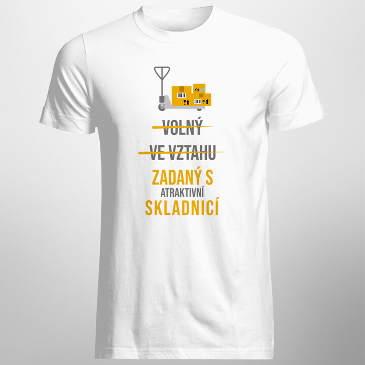 Zadaný s atraktivní skladnicí - pánské tričko s potiskem