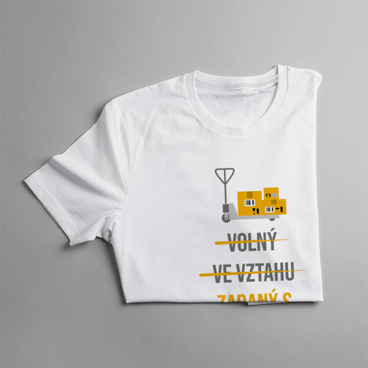 Zadaný s atraktivní skladnicí - pánské tričko s potiskem