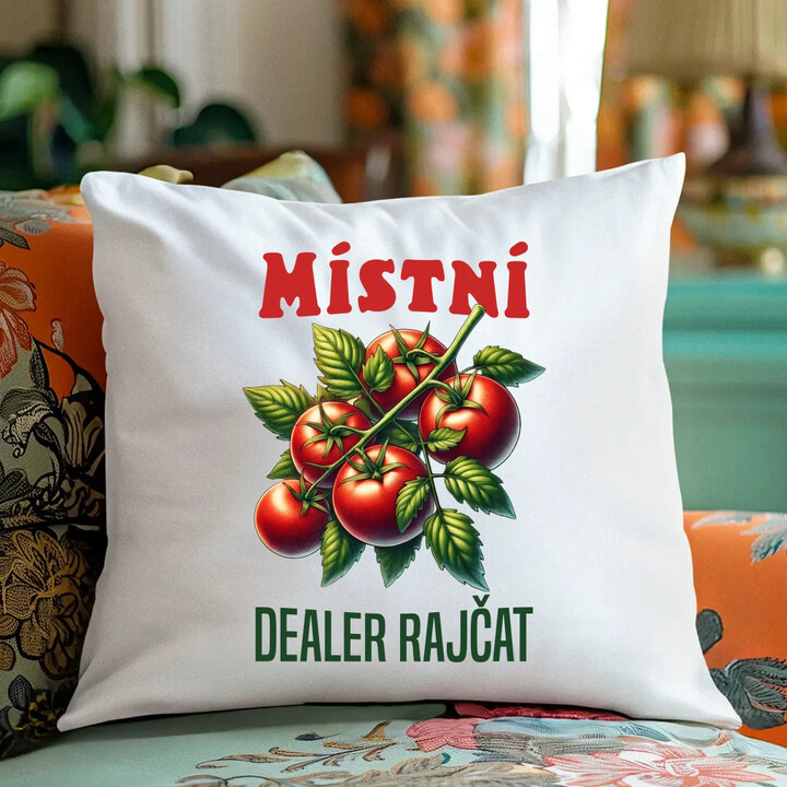 Místní dealer rajčat - polštář s potiskem
