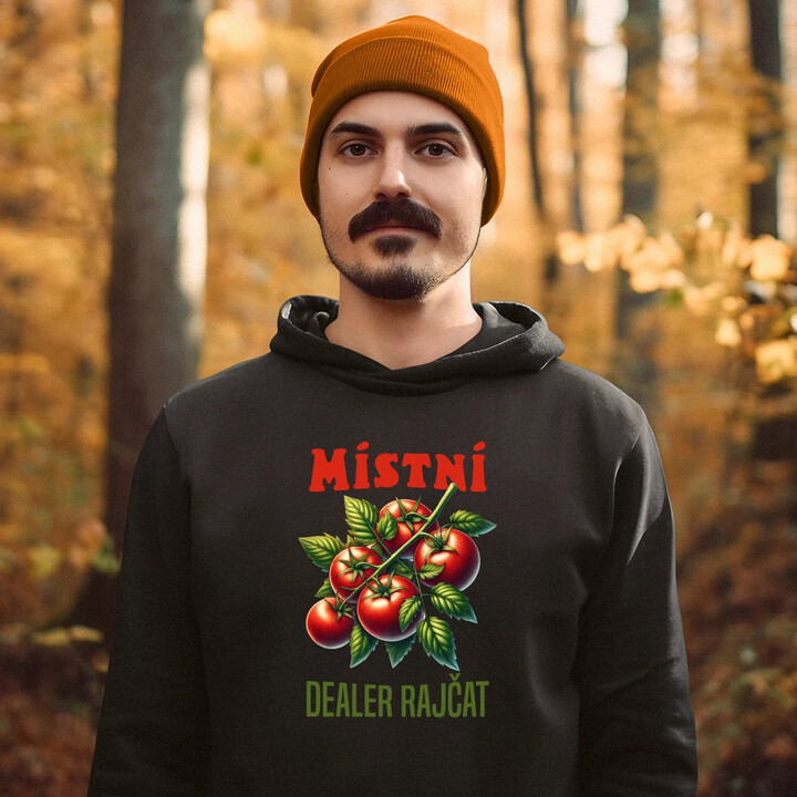 Místní dealer rajčat - pánská mikina s potiskem
