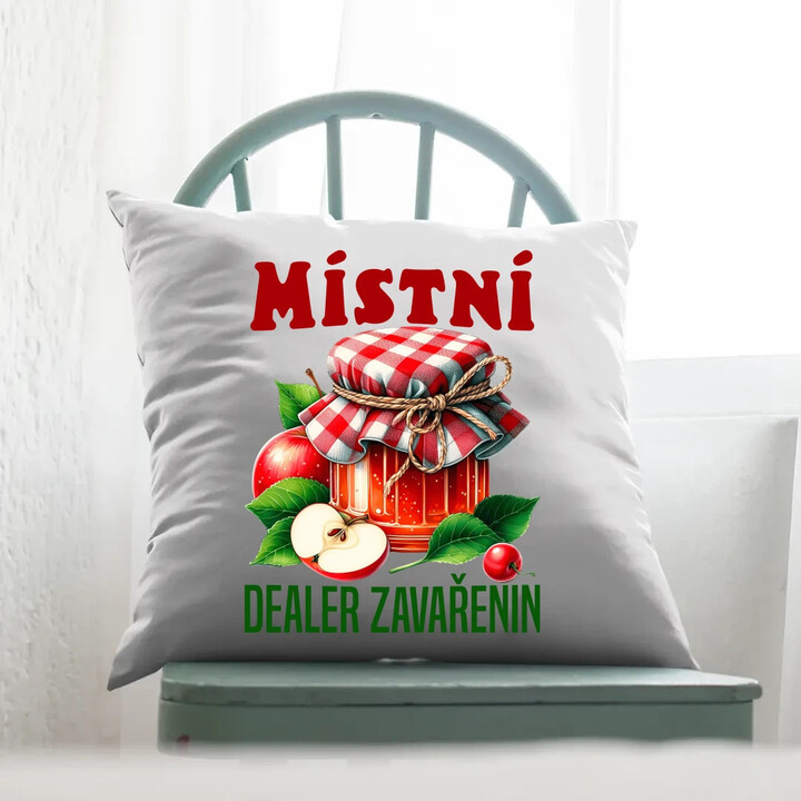 Místní dealer zavařenin - polštář s potiskem