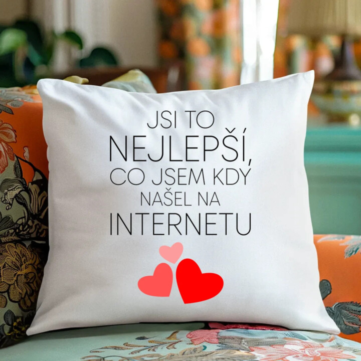 Jsi to nejlepší, co jsem kdy našel na internetu - polštář s potiskem