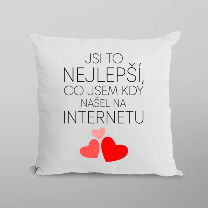 Jsi to nejlepší, co jsem kdy našel na internetu - polštář s potiskem