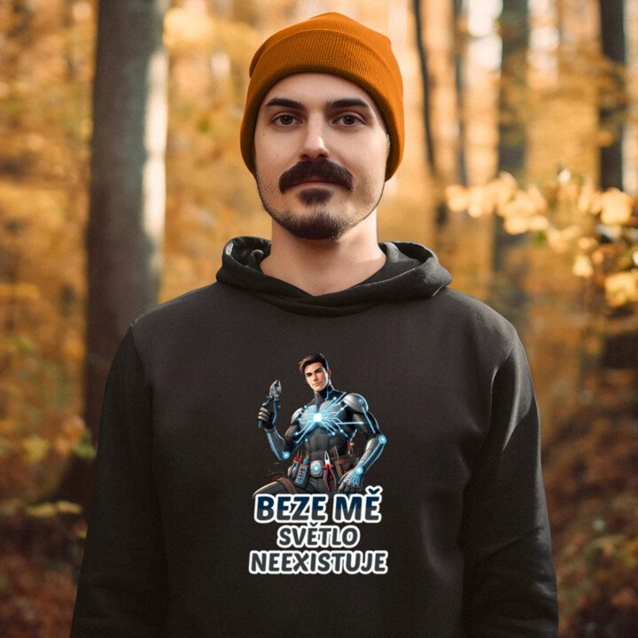Beze mě světlo neexistuje - pánská mikina s potiskem