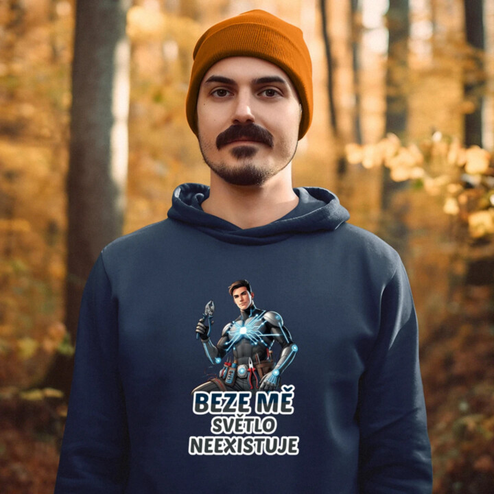 Beze mě světlo neexistuje - pánská mikina s potiskem