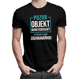 Objekt monitorovaný atraktivní záchranářkou - pánské tričko s potiskem