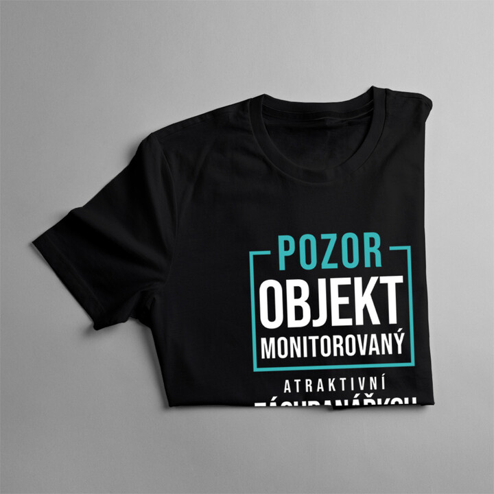Objekt monitorovaný atraktivní záchranářkou - pánské tričko s potiskem