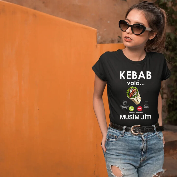 Kebab volá - musím jít  - dámské tričko s potiskem