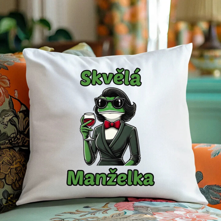 Skvělá manželka - polštář s potiskem