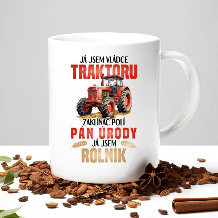 Já jsem vládce traktoru, zaklínač polí - rolník - hrnek s potiskem