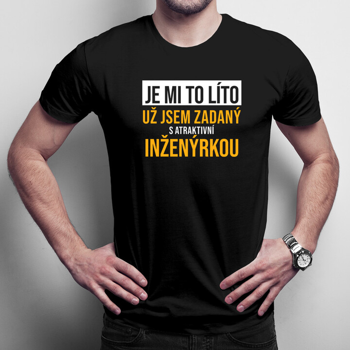 Zadaný s atraktivní inženýrkou - pánské tričko s potiskem