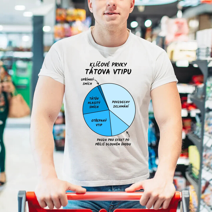 Klíčové prvky tátova vtipu - pánské tričko s potiskem