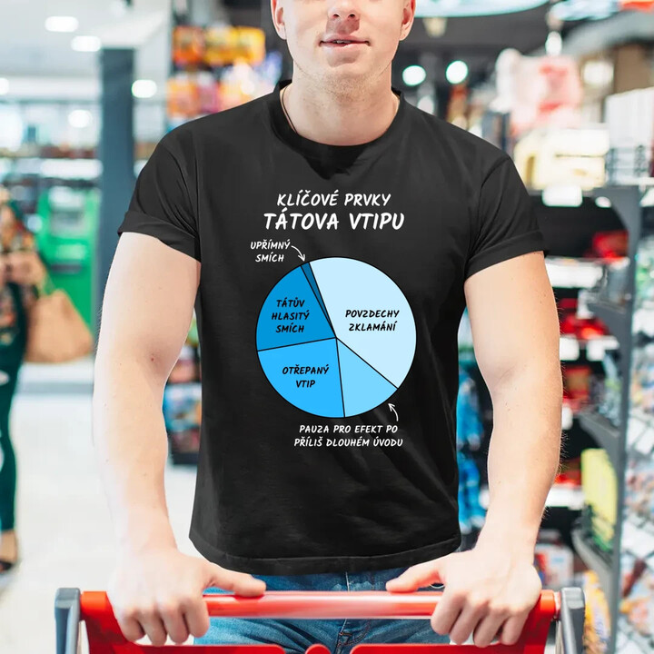 Klíčové prvky tátova vtipu - pánské tričko s potiskem