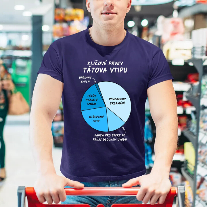 Klíčové prvky tátova vtipu - pánské tričko s potiskem