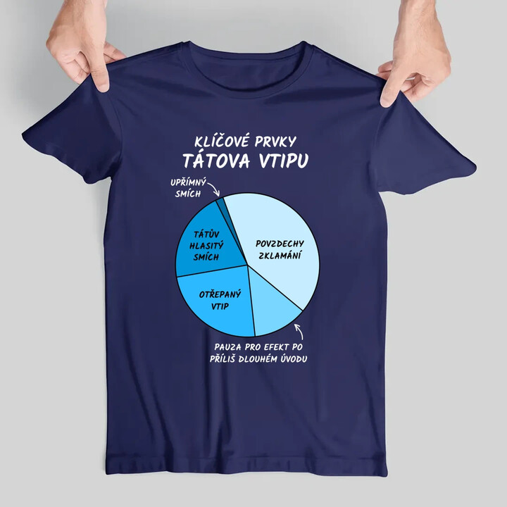 Klíčové prvky tátova vtipu - pánské tričko s potiskem