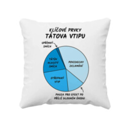Klíčové prvky tátova vtipu - polštář s potiskem