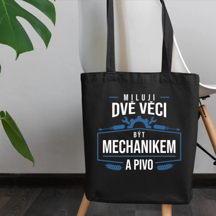 Miluji dvě věci – být mechanikem a pivo - taška s potiskem