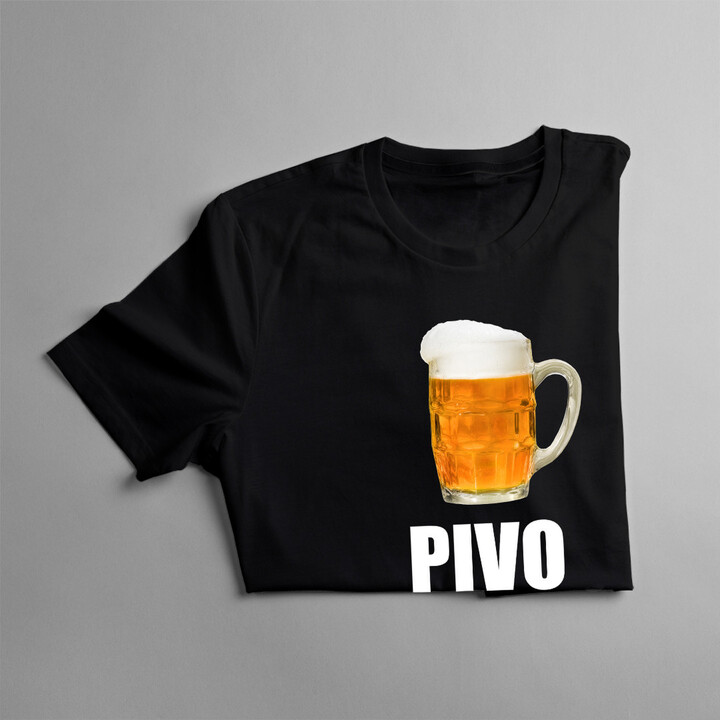 Pivo má málo vitamínů - pánské tričko s potiskem