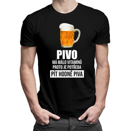 Pivo má málo vitamínů - pánské tričko s potiskem