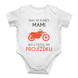 Jdu s tátou na projížďku - dětské body s potiskem