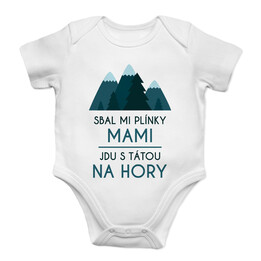Jdu s tátou na hory - dětské body s potiskem