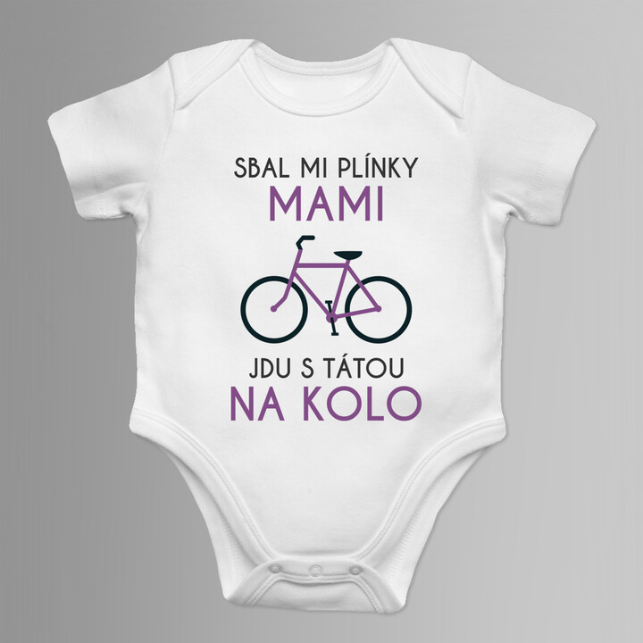 Jdu s tátou na kolo - dětské body s potiskem