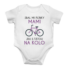 Jdu s tátou na kolo - dětské body s potiskem