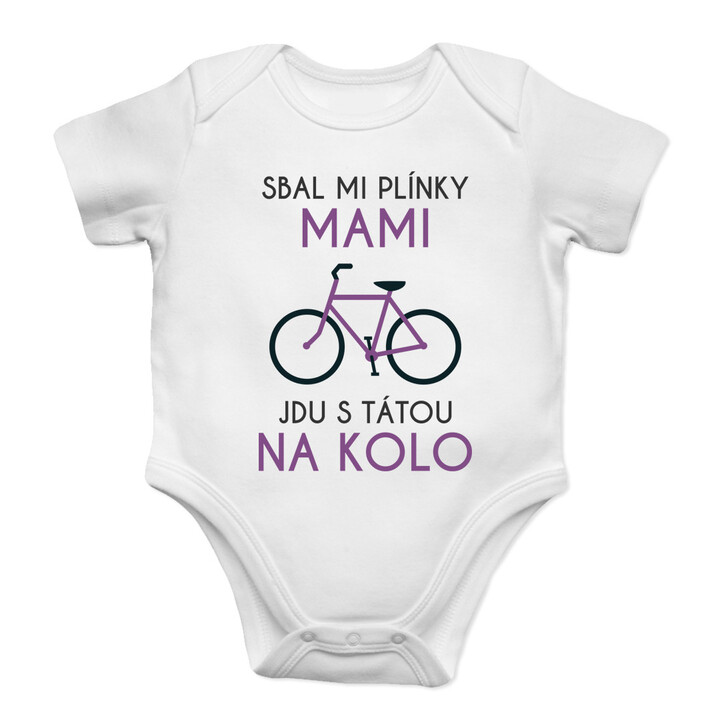 Jdu s tátou na kolo - dětské body s potiskem
