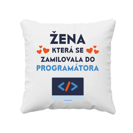 Žena, která se zamilovala do programátora - polštář s potiskem