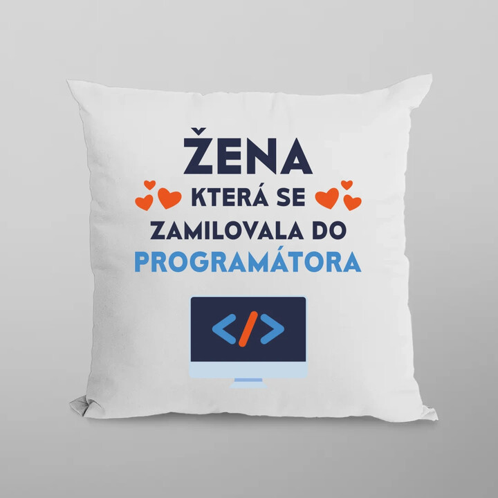 Žena, která se zamilovala do programátora - polštář s potiskem