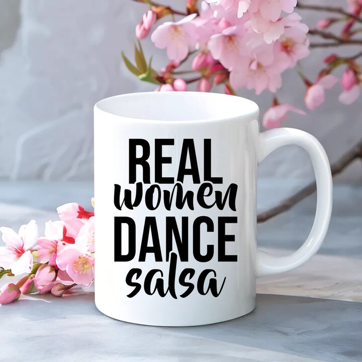 Real women dance salsa - hrnek s potiskem