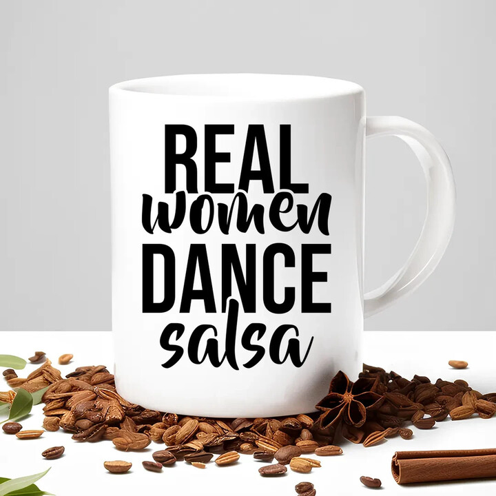 Real women dance salsa - hrnek s potiskem