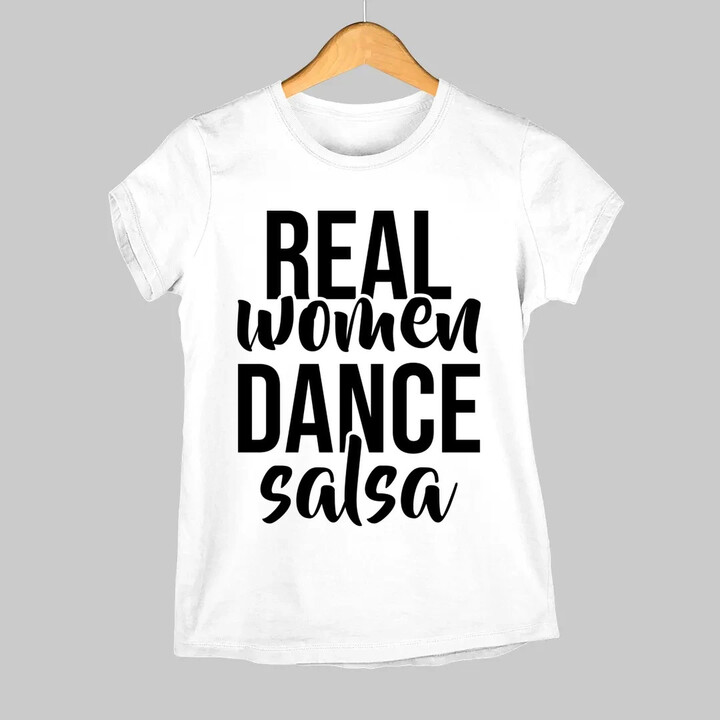Real women dance salsa  - dámské tričko s potiskem