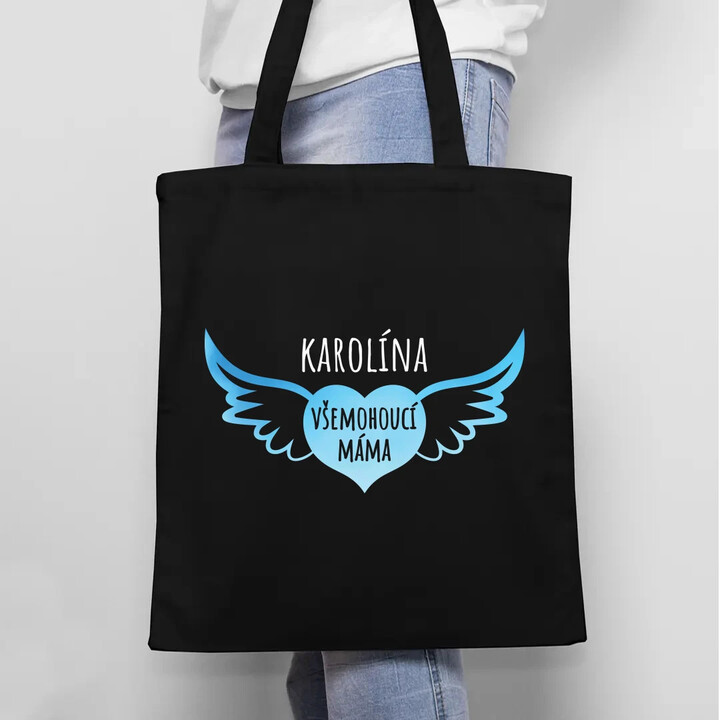 Jméno - všemohoucí máma - taška s potiskem - personalizovaný produkt