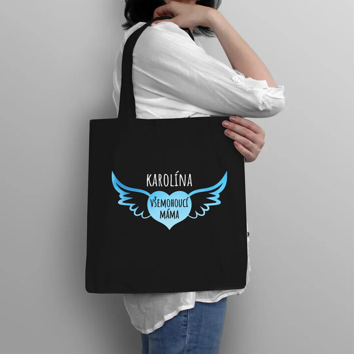 Jméno - všemohoucí máma - taška s potiskem - personalizovaný produkt
